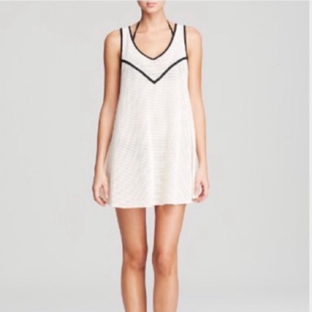 Shoshanna Cream Crotchet Trapeze Knit Cover-up - Picture 1 of 6